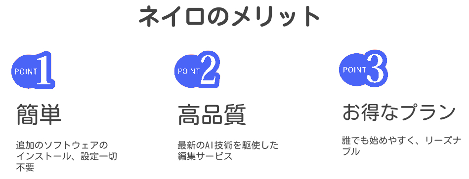 ネイロ音楽編集サービス　メリット